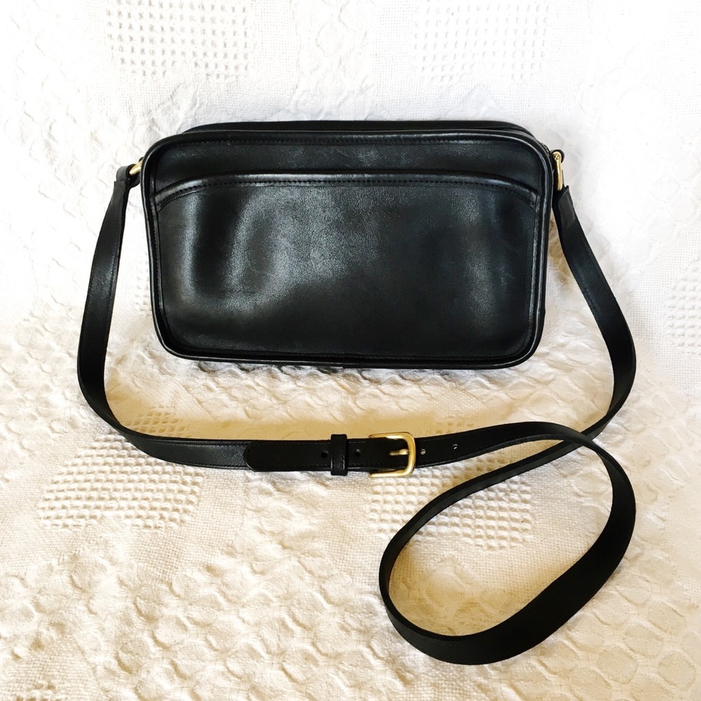 Vintage Coach black crossbody purse